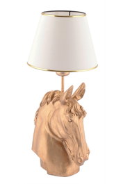 Opviq Lámpara de Mesa Horse - Blanco y Dorado